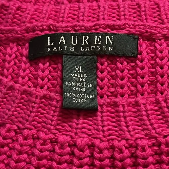 EUC Lauren Ralph Lauren Pink Sweater SZ XL - Picture 2 of 6